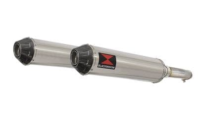GL1500 Goldwing Twin Exhaust Silencer Kit 370mm Round Stainless Carbon Tip
