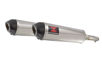GL1500 Goldwing Twin Exhaust Silencer Kit 400mm Oval Stainless Carbon Tips