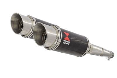 GPZ 500 S (EX500) 2-2 Exhaust Silencer Kit with 200mm Round Carbon Silencers