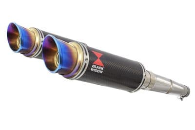 GPZ 500 S (EX500) 2-2 Exhaust Silencer Kit with 230mm GP Round Blue Tip Carbon Silencers