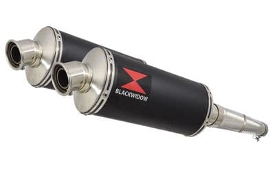 GPZ 500 S (EX500) 2-2 Exhaust Silencer Kit with 300mm Oval Black Stainless Silencers