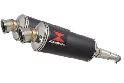 GPZ 500 S (EX500) 2-2 Exhaust Silencer Kit with 300mm Round Black Stainless Silencers