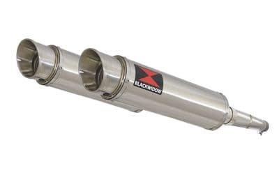 GPZ 500 S (EX500) 2-2 Exhaust Silencer Kit with 360mm GP Round Stainless Silencers