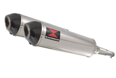 GPZ 500 S (EX500) 2-2 Exhaust Silencer Kit with 400mm Oval Stainless Carbon Tips Silencers