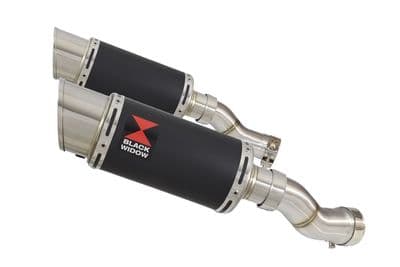GSX 1300 R HAYABUSA 2021 - 2026 4-2 Link Pipes + 200mm Round Black Stainless Silencers