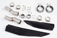 GSX 1300 R HAYABUSA 2021 - 2026 4-2 Link Pipes + 230mm GP Round Blue Tip Black Stainless Silencers