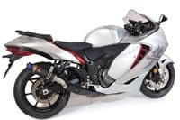 GSX 1300 R HAYABUSA 2021 - 2026 4-2 Link Pipes + 230mm GP Round Blue Tip Carbon Silencers