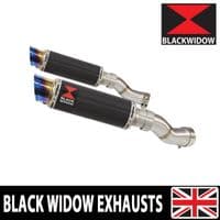GSX 1300 R HAYABUSA 2021 - 2026 4-2 Link Pipes + 230mm GP Round Blue Tip Carbon Silencers