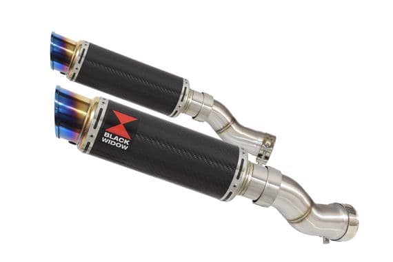 GSX 1300 R HAYABUSA 2021 - 2026 4-2 Link Pipes + 230mm GP Round Blue Tip Carbon Silencers