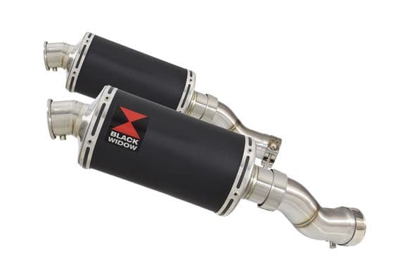 GSX 1300 R HAYABUSA 2021 - 2026 4-2 Link Pipes + 230mm Oval Black Stainless Silencers