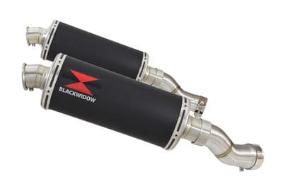 GSX 1300 R HAYABUSA 2021 - 2026 4-2 Link Pipes + 300mm Oval Black Stainless Silencers