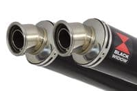 GSX 1300 R HAYABUSA 2021 - 2026 4-2 Link Pipes + 350mm Round Black Stainless Silencers