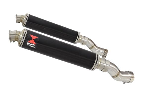 GSX 1300 R HAYABUSA 2021 - 2026 4-2 Link Pipes + 350mm Round Black Stainless Silencers