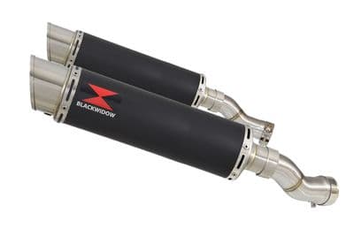 GSX 1300 R HAYABUSA 2021 - 2026 4-2 Link Pipes + 360mm GP Round Black Stainless Silencers