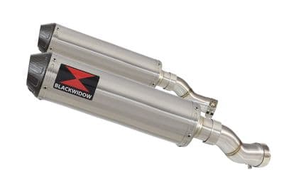 GSX 1300 R HAYABUSA 2021 - 2026 4-2 Link Pipes + 370mm Round Stainless Carbon Tip Silencers