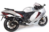 GSX 1300 R HAYABUSA 2021 - 2026 4-2 Link Pipes + 400mm Oval Black Stainless Silencers