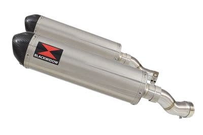 GSX 1300 R HAYABUSA 2021 - 2026 4-2 Link Pipes + 400mm Oval Stainless Carbon Tip Silencers