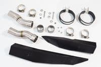 GSX 1300 R HAYABUSA 2021 - 2026 4-2 Link Pipes + 400mm Round Black Stainless Silencers