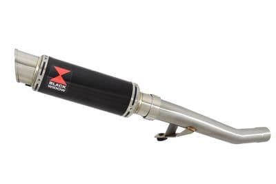GSX 750 Inazuma Link Pipe and 230mm GP Round Black Stainless Silencer