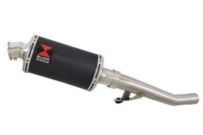GSX 750 Inazuma Link Pipe and 230mm Oval Black Stainless Silencer