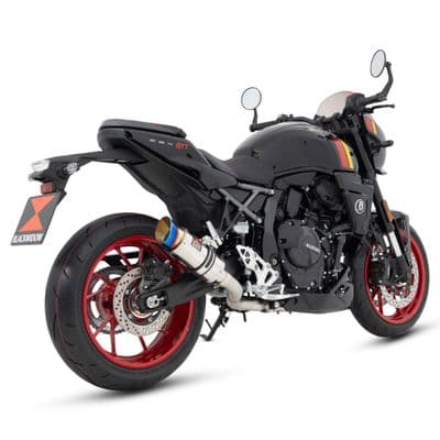 GSX-8 T / 8TT 2025 - 2026 Exhaust System 200 mm Round GP Stainless Steel Blue Tip Silencer