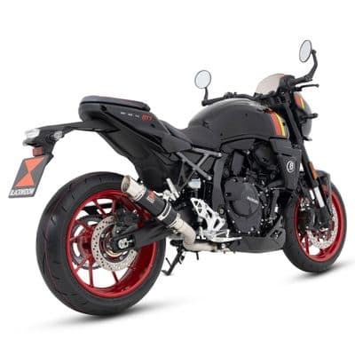 GSX-8 T / 8TT 2025 - 2026 Exhaust System 230 mm Round GP Black Stainless Steel Silencer