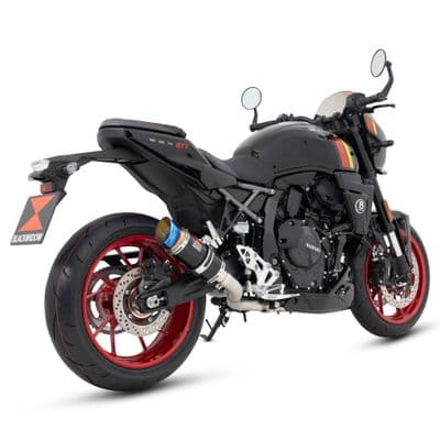 GSX-8 T / 8TT 2025 Exhaust System 200 mm Round GP Black Stainless Steel Blue Tip Silencer