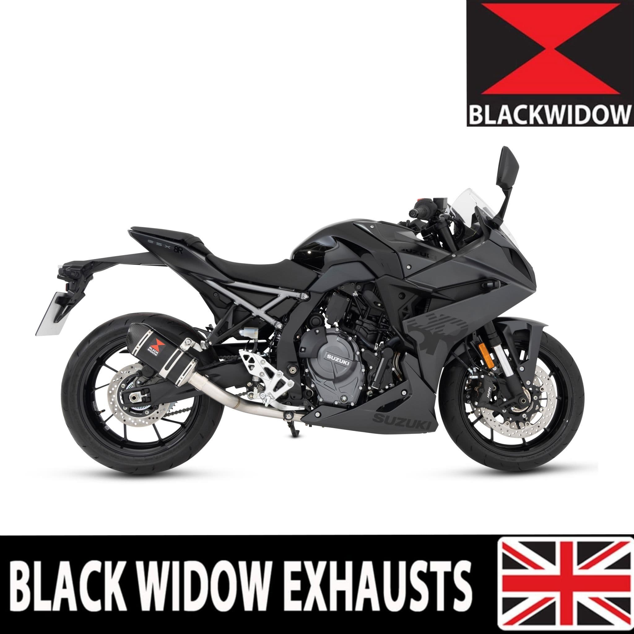 GSX - 8S 2025 - 2026 Exhaust System 200 mm Oval Black Stainless