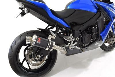 GSX-S 1000 F De-Cat Race Full Exhaust System + 230mm Oval Black Stainless Silencer