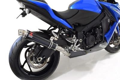 GSX-S 1000 F De-Cat Race Full Exhaust System + 350mm Round Black Stainless Silencer