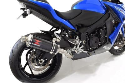 GSX-S 1000 F Exhaust Silencer Kit 300mm Oval Black Stainless