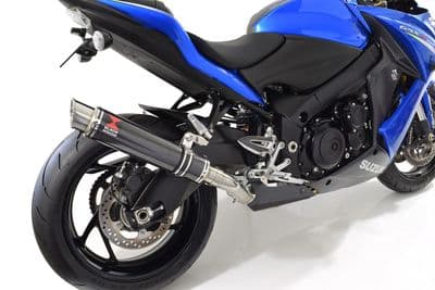 GSX-S 1000 F Exhaust Silencer Kit 350mm GP Round Carbon