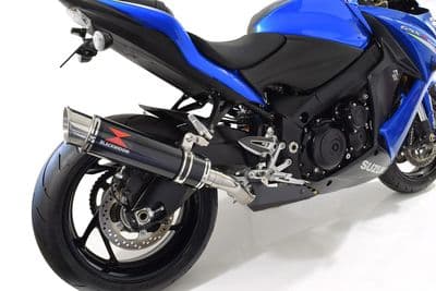 GSX-S 1000 F Exhaust Silencer Kit 360mm GP Round Black Stainless