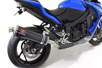 GSX-S 1000 F Exhaust Silencer Kit 400mm Oval Black Stainless