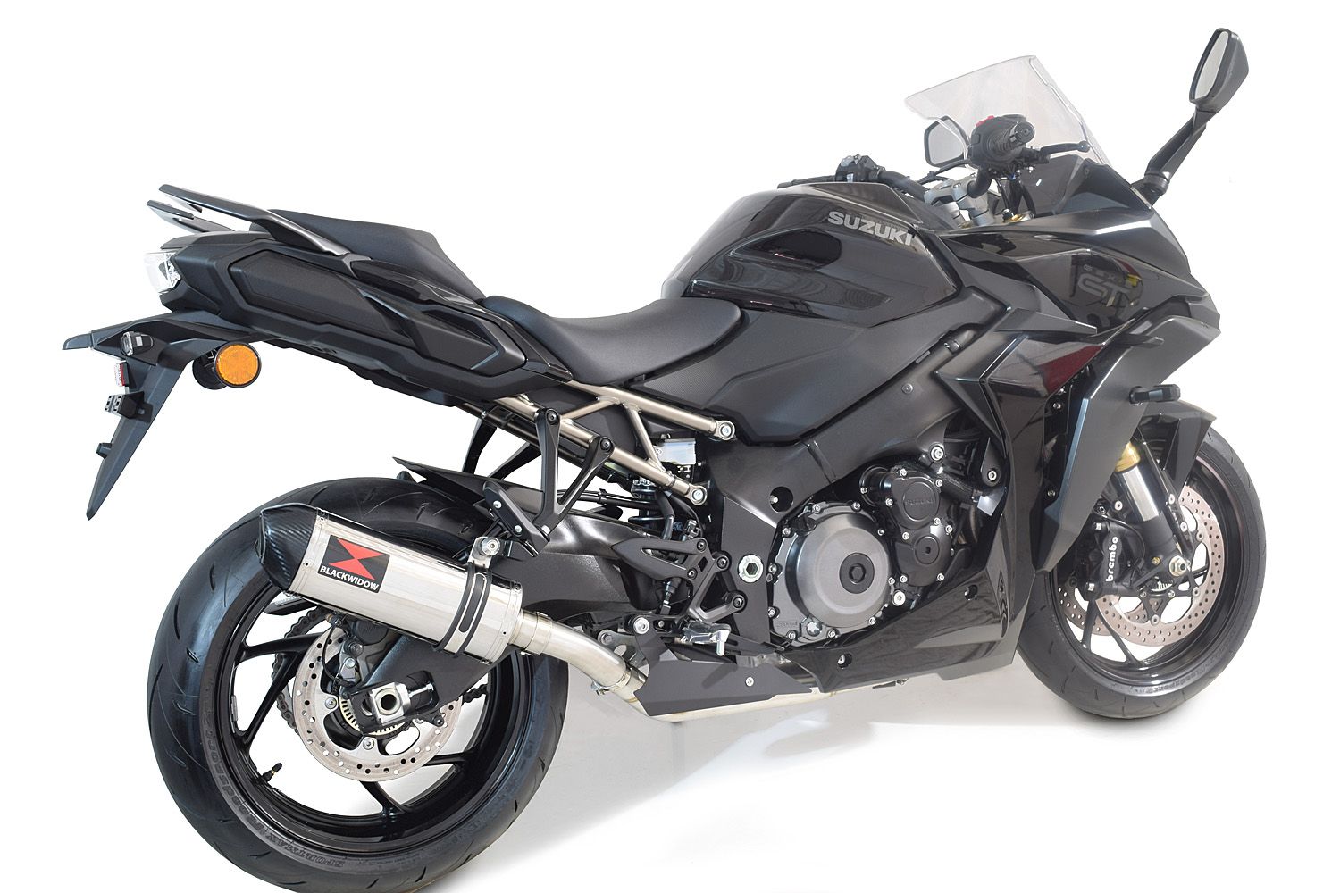 GSX-S 1000 / GT Gen 2 21-24 De-Cat Race Exhaust System 300mm Oval Stainless Carbon Tip Silencer