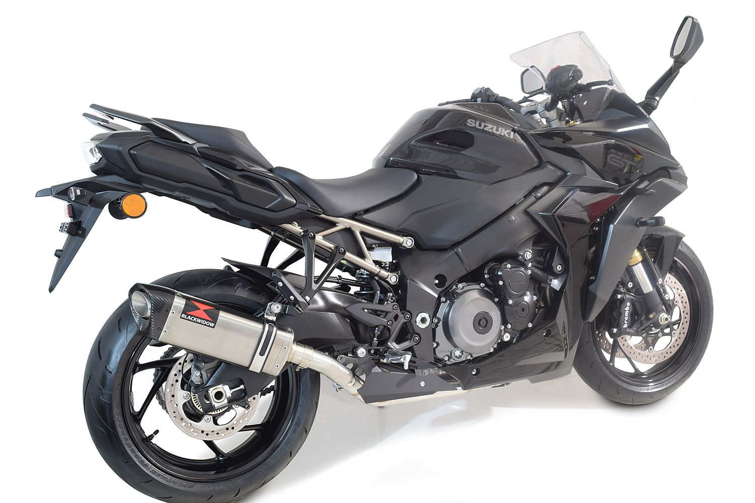 GSX-S 1000 / GT Gen 2 21-24 De-Cat Race Exhaust System 300mm Tri Oval Stainless Carbon Silencer