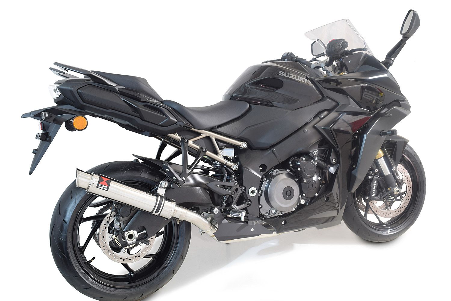 GSX-S 1000 / GT Gen 2 21-24 De-Cat Race Exhaust System 350mm GP Round Stainless Silencer