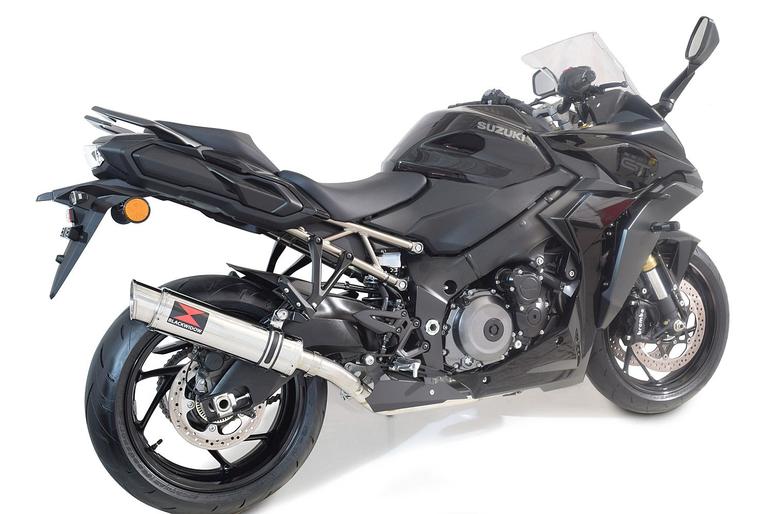 GSX-S 1000 / GT Gen 2 21-24 De-Cat Race Exhaust System 360mm GP Round Stainless Silencer