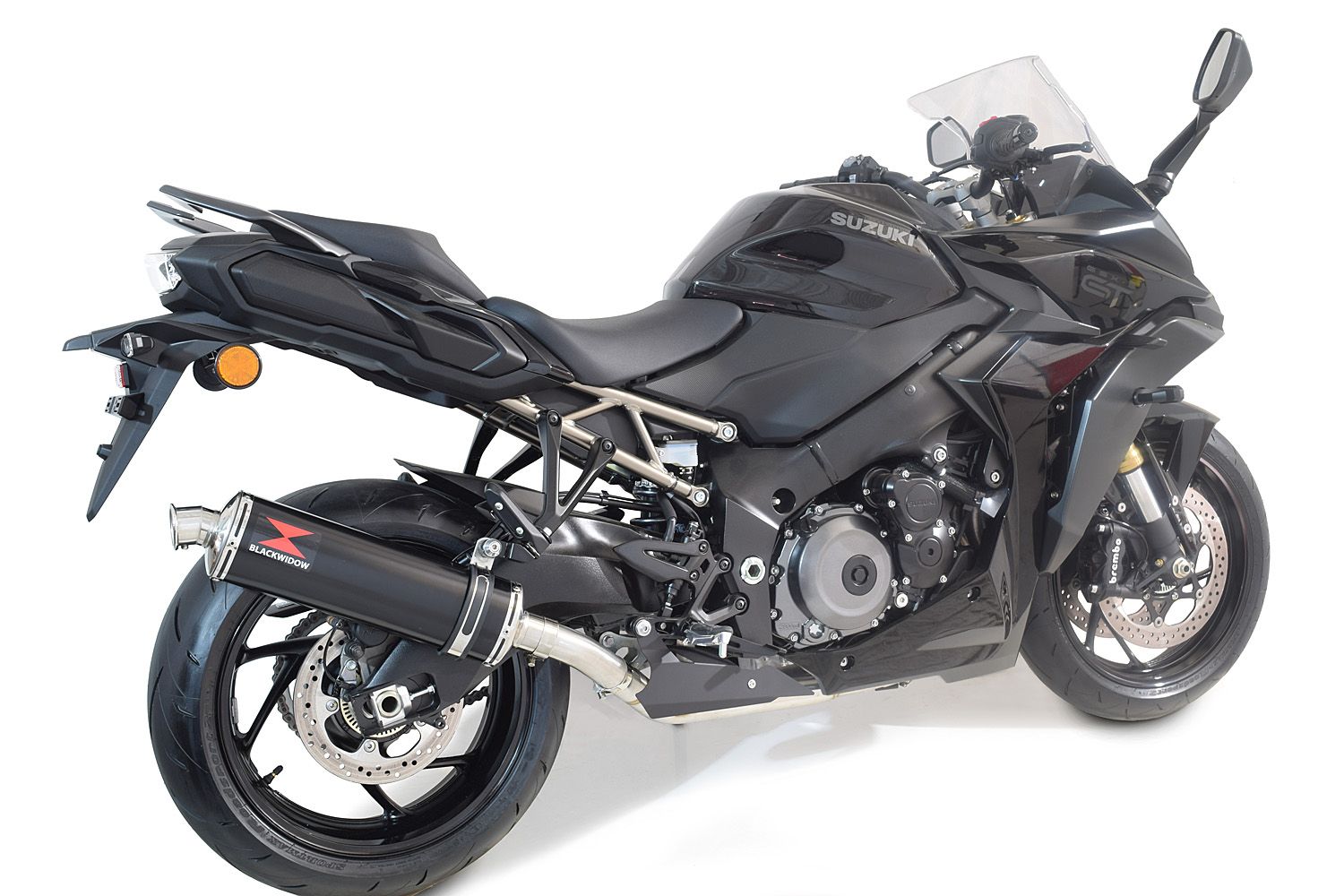 GSX-S 1000 / GT Gen 2 21-24 De-Cat Race Exhaust System 400mm Oval Black Stainless Silencer