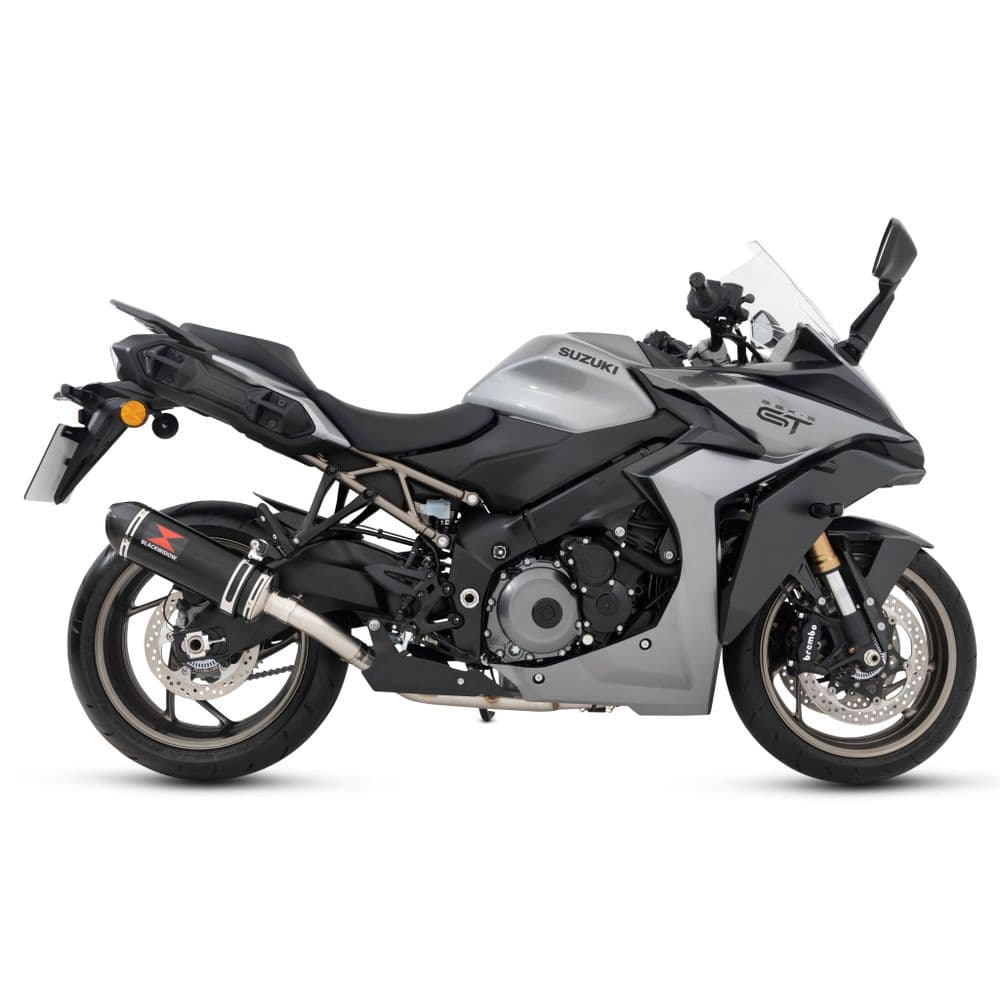 GSX - S 1000 GX 2024-2026 De-Cat Race Exhaust System 300mm Oval Black  Stainless Carbon Tip Silencer