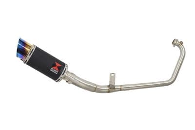 GSX-S 125/150 2017 - 2025 Performance Exhaust System + 200mm Round Blue Tip Black Stainless Silencer