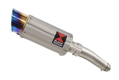 GSX-S 750 2015-2023 Exhaust Silencer Kit + 200mm Round Blue Tip Stainless Silencer