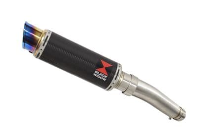 GSX-S 750 2015-2023 Exhaust Silencer Kit + 230mm Round Blue Tip Carbon Silencer