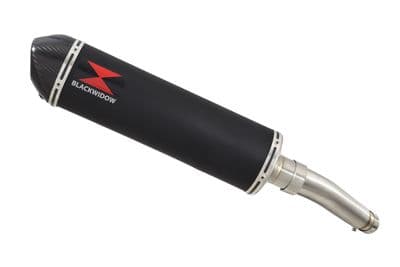 GSX-S 750 2015-2023 Exhaust Silencer Kit + 400mm Oval Black Stainless Carbon Tip Silencer