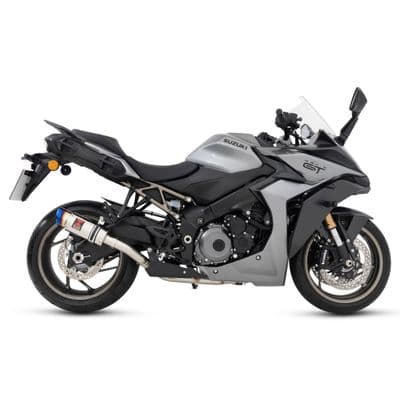 GSX-S 950 2021 - 2026 De-Cat Race Full Exhaust System + 200mm Round Blue Tip Stainless Silencer