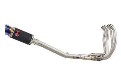 GSX1300 R HAYABUSA 1999-2007 4-1 Exhaust System 200mm Round Black Stainless Blue Tip  Silencer