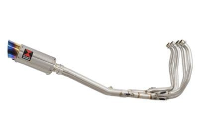GSX1300 R HAYABUSA 1999-2007 4-1 Exhaust System 200mm Round Blue Tip Stainless Silencer