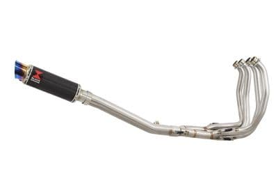 GSX1300 R HAYABUSA 1999-2007 4-1 Exhaust System 230mm GP Round Blue Tip Carbon Silencer