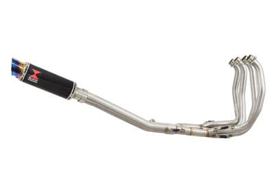 GSX1300 R HAYABUSA 1999-2007 4-1 Exhaust System 230mm Round Black Stainless Blue Tip  Silencer