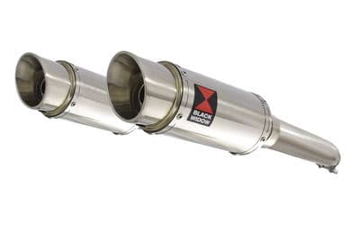 GSX1300R HAYABUSA 02-07 4-2 Exhaust Link Pipes + 200mm Round Stainless Silencers